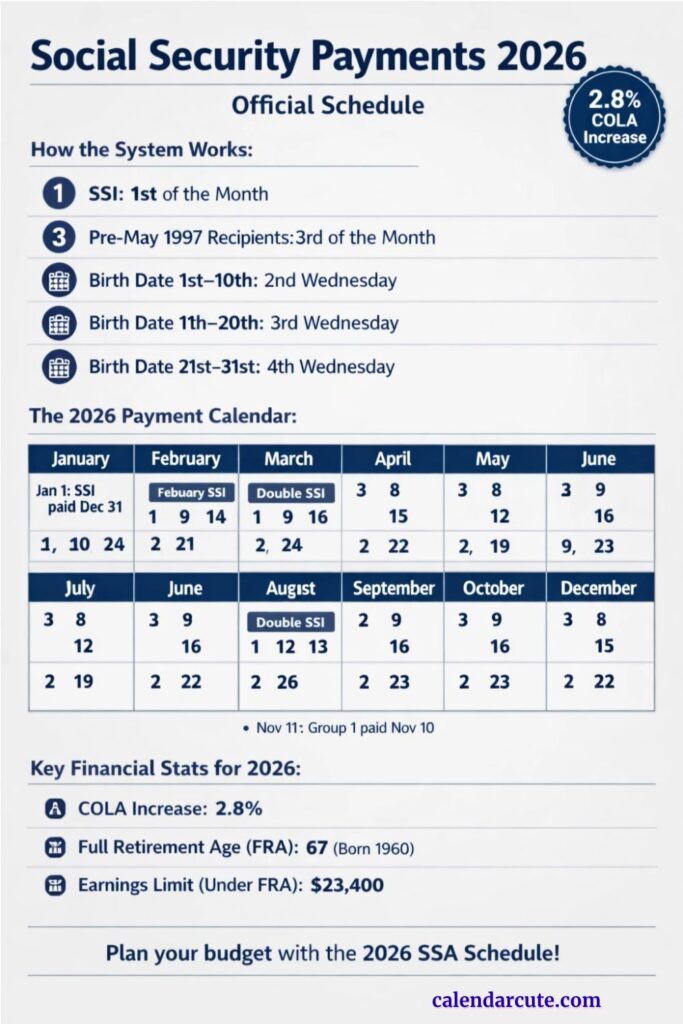 Social Security Payments for 2026.